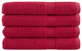 Asciugamani Premium Solund 4 Pz Rossi 100x200 Cm 600 G/m² /