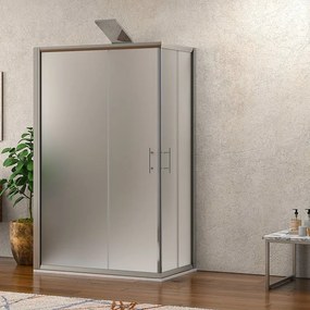Box doccia tre lati 70x80x70 doppio scorrevole vetro opaco anticalcare KF1000 - KAMALU