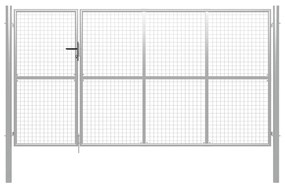 Cancello Per Giardino İn Acciaio 350x150 Cm Argento /