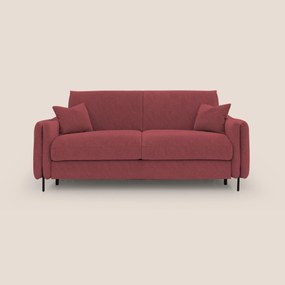 Gregory Divano letto con materasso h18 cm in microfibra effetto velluto impermeabile T09 rosso