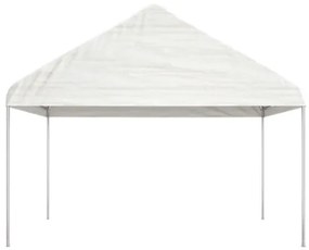 Gazebo con Tetto Bianco 4,46x4,08x3,22 m in Polietilene