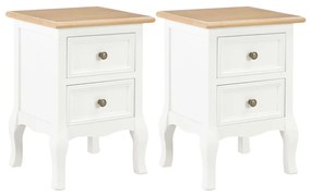 Comodini bianchi 2 pz 35x30x49 cm in mdf