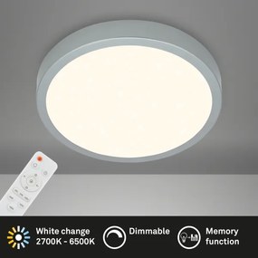 Briloner 3704-014-Plafoniera LED dimmerabile RUNA LED/22W/230V silver+RC