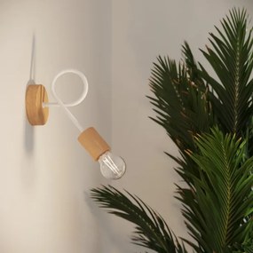 Sollux SL.1473 - Applique EMBER 1xE27/15W/230V bianco/beige/faggio