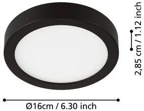 Eglo 900637 - Plafoniera da bagno a LED FUEVA LED/11W/230V IP44 nera