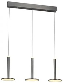 Lampadario led lineare a tre pendenti tua md17033012-3bsn cromo