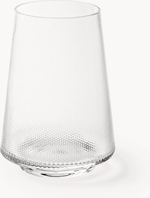 Set di 4 bicchieri da long drink in vetro soffiato con scanalatura in rilievo Oli