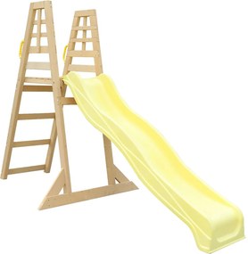Scivolo da Giardino 262x60x183cm Certificato Fsc in Legno Giallo...