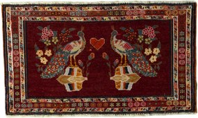 Shiraz Tappeto persiano 50 x 90 Rosso (Iran) Annodato A Mano