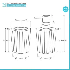 Set accessori bagno nero in plastica e bambù 5 pezzi – Show