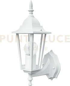 Applique up milano bianca 1 luce attacco e27 ip44 17x20,8x36cm allu...