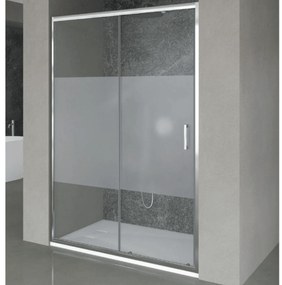 Box Doccia Scorrevole 120 Cm Feridras "T-Wall" Alluminio Lucido/Vetro Serigrafato