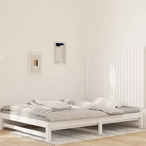 Testiera da parete bianca 127,5x3x90 cm legno massello di pino