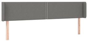 Testiera ad orecchio grigio scuro 203x16x78/88 cm in tessuto