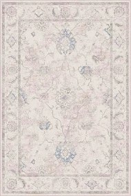 Tappeto Lotus classico astratto in viscosa azzurro, grigio, beige, L 200 x L 140 cm