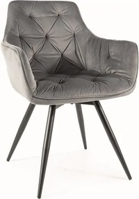 Sedia Mango velluto grigio Blu14