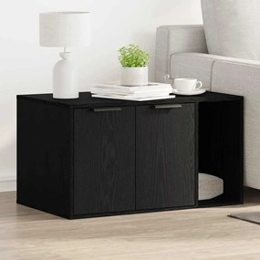 Recinto Lettiera Per Gatti Rovere Nero 80x50x45 Cm Truciolato /