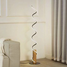 Lampada da terra a LED Spiraali Lindby, Alluminio / Grigio / Zincato, Soggiorno / Sala da pranzo, Alluminio, Campagna / Rustiche, Lampada LED da terra