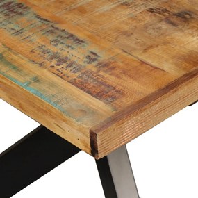 Tavolo da pranzo in legno di recupero e acciaio a croce 180 cm