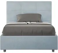 Letto imbottito 1 piazza e mezza 120x210 cm Mika - Senza rete,Microfibra,Azzurro