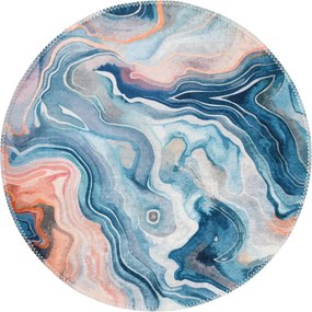 Tappeto rotondo blu e rosa lavabile ø 120 cm Colors of Joy – Vitaus