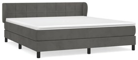 Giroletto a molle con materasso grigio scuro 180x200 cm velluto