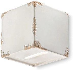 Applique Vintage Vague Vintage Ferro E Ceramica Bianco 1 Luce G9