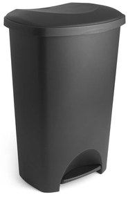 Bidone a pedale in plastica nera 50 l - Addis