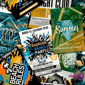 Noordwand Good Vibes Carta da Parati Club Posters Verde e Arancione