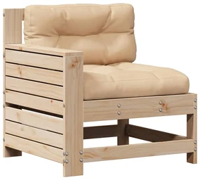 Set salotto giardino 7 pz cuscini antracite legno massello pino
