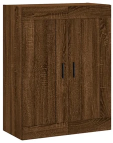 Armadietti a parete 2 pz rovere marrone in legno multistrato