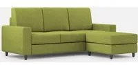 Divano 3 Posti con Pouf 208x155x85 cm Sakar in Tessuto Verde