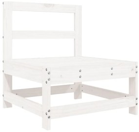 Set Salotto da Giardino 4 pz Bianco in Legno Massello di Pino