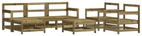 Set Salotto da Giardino 7 pz in Legno Impregnato di Pino