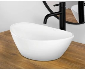 REA-U6802 - Lavabo da appoggio KATE 27x45 cm ceramica/bianco lucido