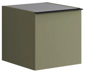 Struttura semi colonna da bagno Pixel 1 anta laccato opaco verde salvia L 40 x H 40 x P 45.5 cm