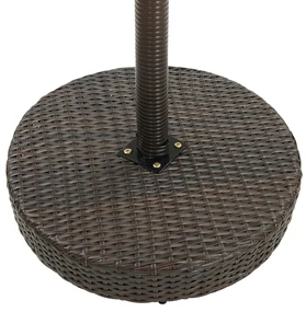 Set da bar da giardino 5 pz con cuscini in polyrattan marrone