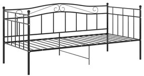 Divano letto telaio nero in metallo 90x200 cm