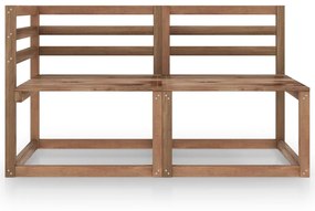 Set divani da giardino 2 pz marrone in legno di pino impregnato