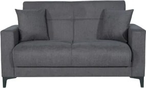 Divano 2 Posti Con Cassettone 152x87x90 Tessuto Grigio Bravo Bacos