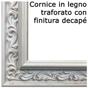 Art Maiora Capezzale con sacra famiglia in stile moderno "Amore di Mamma e Papà" 110x65 Cornice in legno traforato con finitura decapè