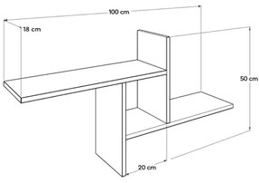 Mensola 50x100 cm marrone
