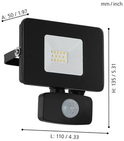 Eglo 97459 - Riflettore a LED con sensore FAEDO 3 LED/10W/230V IP44