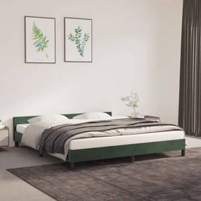 Giroletto Senza Materasso Verde Scuro 160x200 Cm İn Velluto /