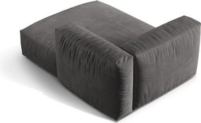 Parte divano componibile grigio (con penisola a destra) con rivestimento in velluto Martina – Micadoni