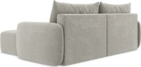 Divano angolare grigio chiaro allungabile/con contenitore (con penisola a destra) Kalena – Makamii