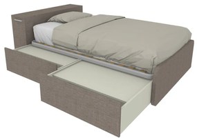 864CK - Letto cameretta 120x190  singolo con elemento contenitore in testata e cassettoni scorrevoli