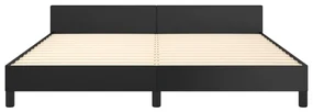 Giroletto con testiera nero 180x200 cm in similpelle