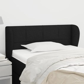 Testiera Ad Orecchio Nera 93x23x78/88 Cm İn Tessuto /
