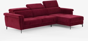 Capri Divano letto angolare con penisola contenitore e poggiatesta reclinabili - elegante tessuto smacchiabile T30